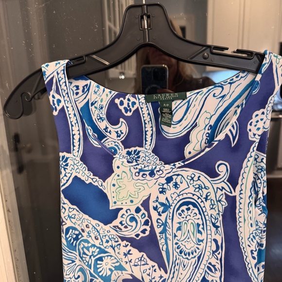 Lauren Ralph Lauren Women’s Blue & White Paisley Dress Sz P/P  Sleeveless. - Picture 3 of 11
